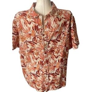 Goodfellow & Co. shirt the vacay button up sleeve linen blend antique floral XL